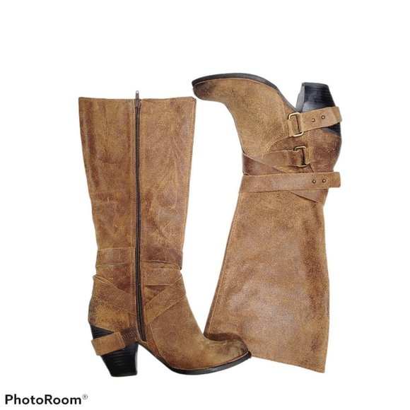 Fergie Brown Leather Legend Too Mid Boots …